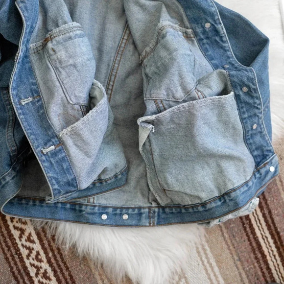 TASHA POLIZZI DESIGNER WESTERN DENIM JEAN JACKET SECRET POCKETS FLORAL SZ L - Picture 5 of 10